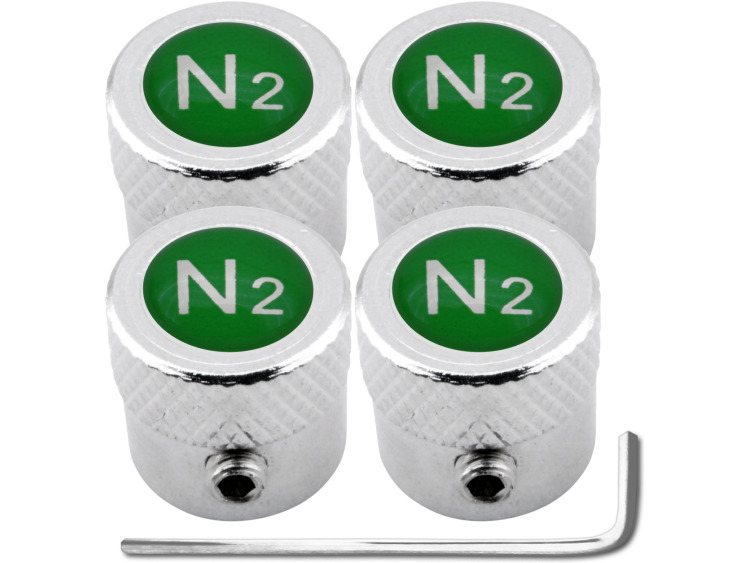 4 tappi per valvole antifurto verde "striato"