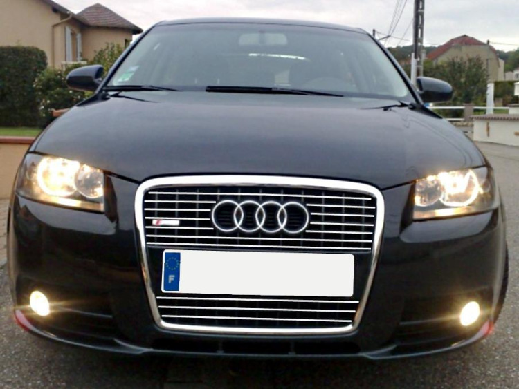 Cornice cromata griglia radiatore Audi A3 s&eacute;rie 2 03-08 & Audi A3 S&eacute;rie 2 Sportback 04-08 v1